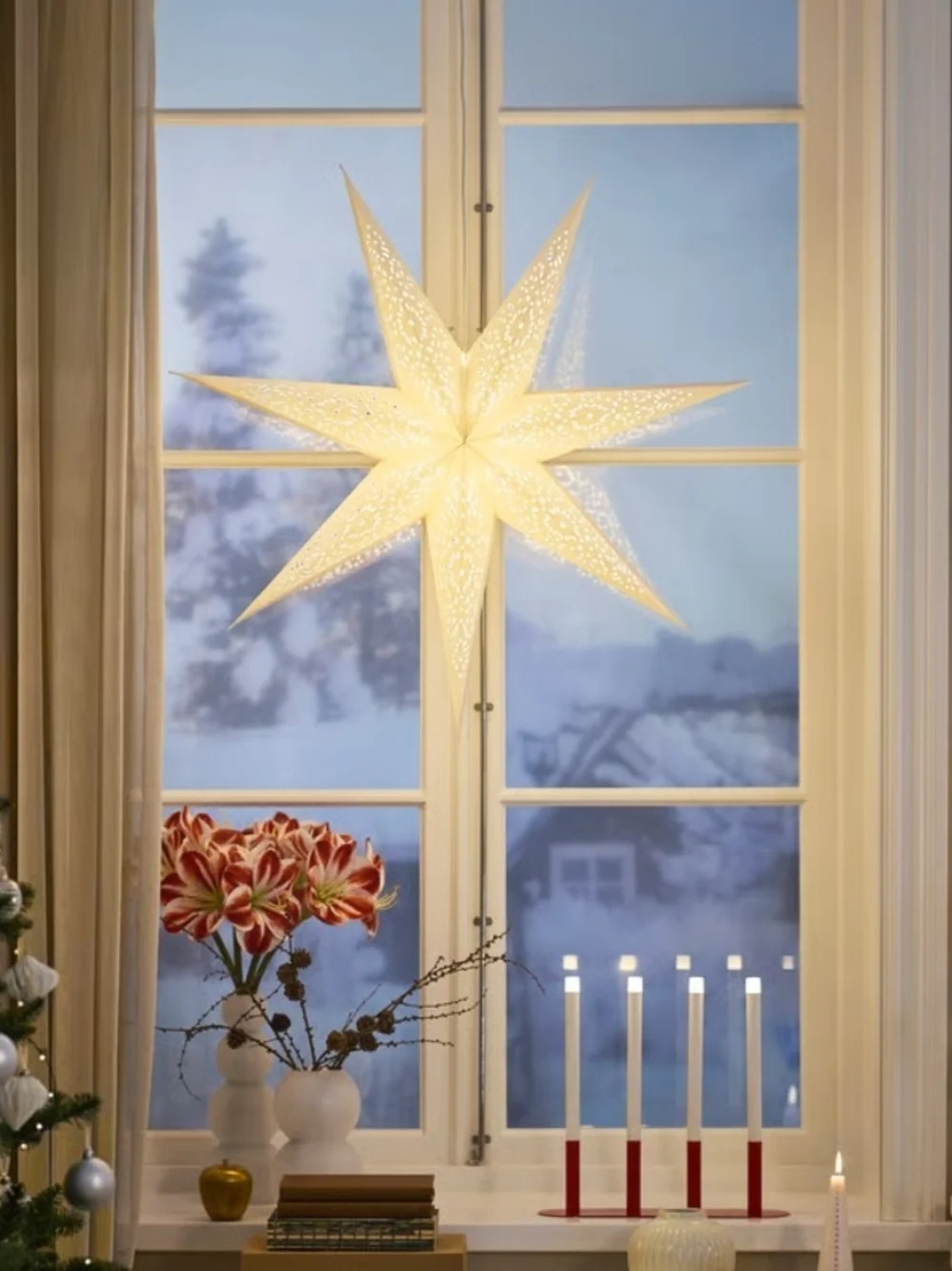 NIB Paper Star Shade Pendant Light - Christmas Decor Holiday Decorative Star 35